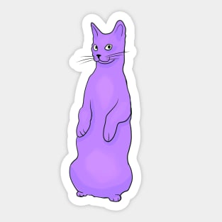 Purple Cat Standing Up Sticker